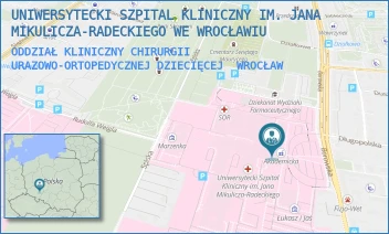 ODDZIAŁ KLINICZNY CHIRURGII URAZOWO-ORTOPEDYCZNEJ DZIECIĘCEJ - UNIWERSYTECKI SZPITAL KLINICZNY IM. JANA MIKULICZA-RADECKIEGO WE WROCŁAWIU - UL. BOROWSKA 213,  WROCŁAW