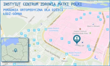PORADNIA ORTOPEDYCZNA DLA DZIECI - INSTYTUT CENTRUM ZDROWIA MATKI POLKI - UL. RZGOWSKA 281/289, ŁÓDŹ-GÓRNA
