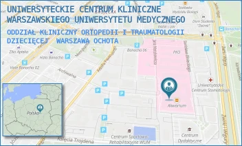 ODDZIAŁ KLINICZNY ORTOPEDII I TRAUMATOLOGII DZIECIĘCEJ - UNIWERSYTECKIE CENTRUM KLINICZNE WARSZAWSKIEGO UNIWERSYTETU MEDYCZNEGO - ŻWIRKI I WIGURY 63A,  WARSZAWA OCHOTA