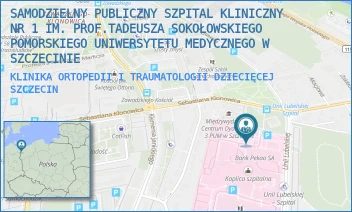 KLINIKA ORTOPEDII I TRAUMATOLOGII DZIECIĘCEJ - UNIWERSYTECKI SZPITAL KLINICZNY NR 1 IM. PROF. TADEUSZA SOKOŁOWSKIEGO PUM W SZCZECINIE - UNII LUBELSKIEJ 1,  SZCZECIN